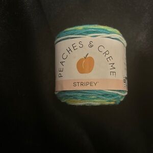 Peaches & Creme STRIPEY Cotton Yarn Color GREEN STRIPES #17007 2oz/102yds